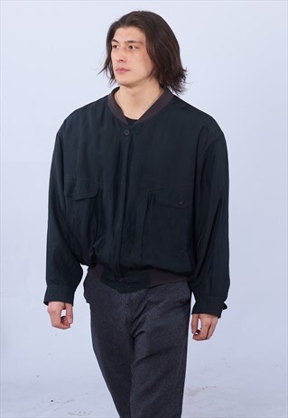 VINTAGE DHAGA 1980'S SILK BOMBER JACKET