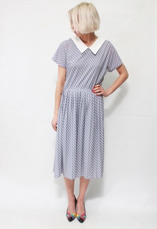 VINTAGE 60'S BEAUTIFUL CUTE PASTEL PURPLE MIDI DRESS
