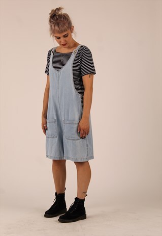 90S PINAFORE DENIM PLAYSUIT