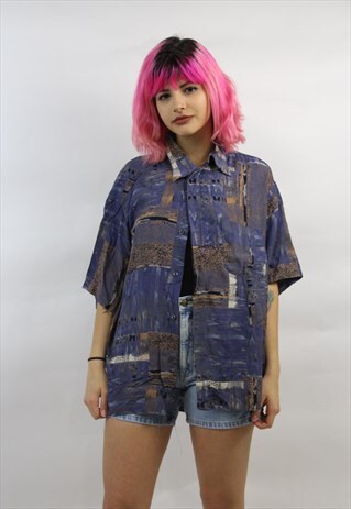 VINTAGE 90'S ABSTRACT PATTERNED SHIRT