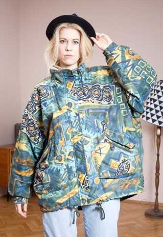 RODEO COLOURFUL, QUILTED BOMBER JACKET FOM THE 90S. SIZE L