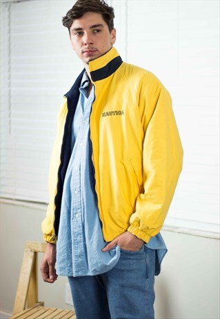 VINTAGE NAUTICA JACKET REVERSIBLE LOGO 90S M 33.8