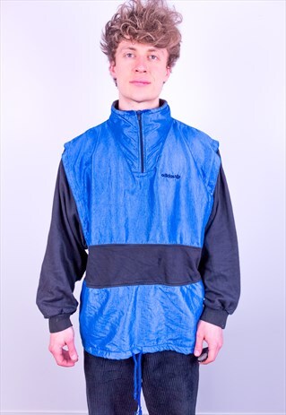 VINTAGE ADIDAS 1/4 ZIP SWEATSHIRT IN BLUE