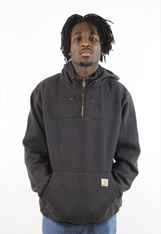 VINTAGE CARHARTT BLACK 1/4 ZIP HOODIE