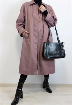 Purple 80s coat with faux fur as lining