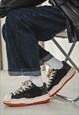DISTRESSED PLATFORM SNEAKERS MELTED CHUNKY TRAINERS IN BLACK
