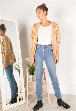 VINTAGE 80S CASUAL KNIT CARDIGAN / R00193-00194
