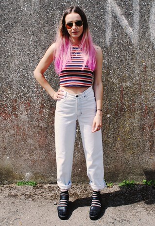 VINTAGE 90'S BLEACHED HIGH WAIST JEANS