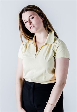 VINTAGE 90S TOMMY HILFIGER POLO SHIRT IN LIGHT YELLOW