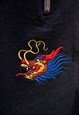 1/4 ZIP SWEATSHIRT WITH CHINESE DRAGON EMBROIDERY