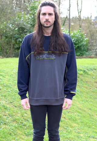 VINTAGE 90S REEBOK SWEATSHIRT - LARGE - RARE - RETRO JUMPER