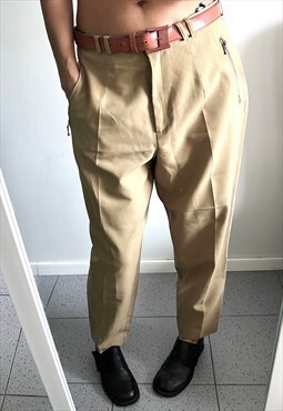Smart retro Brown Belted Trousers / Pants 