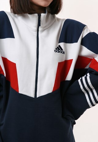 90S VINTAGE OLDSCHOOL ADIDAS 1/4 ZIP JUMPER 16495