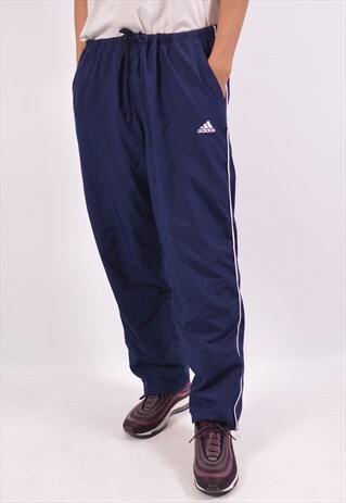 VINTAGE ADIDAS TRACKSUIT TROUSERS NAVY BLUE