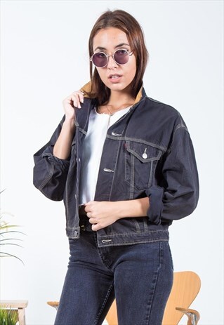 VINTAGE 80S CONTRAST COLLAR LEVI'S DENIM JACKET/ S8294