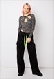 SKINNYDIP LONDON SATIN CARGO TROUSERS IN BLACK