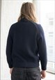 VINTAGE 80'S NAVY WOOL BOMBER STYLE JACKET