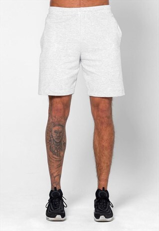 2 PACK ESSENTIAL BLANK LOUNGE JOGGER SHORTS - HEATHER GREY