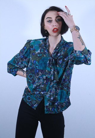 PSYCHEDELIC PRINT BOMBER BLOUSE