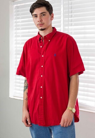VINTAGE POLO RALPH LAUREN SHIRT LOGO 90S XL 10.8