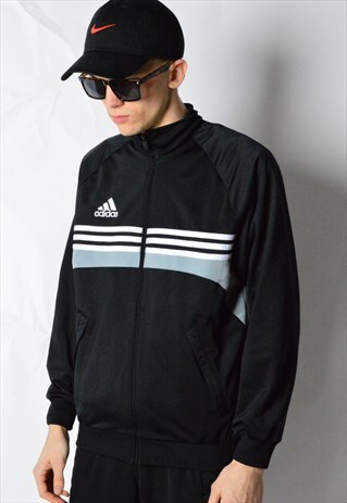 2006 BLACK GREY COLOUR BLOCK ADIDAS SPORTS TRACK JACKET