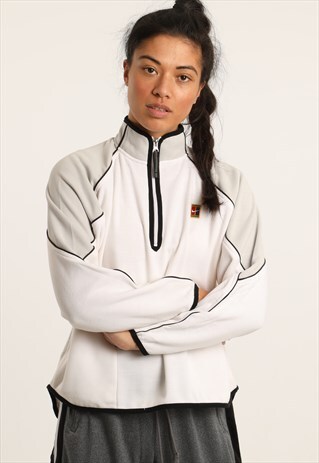 VINTAGE NIKE EMBROIDERED LOGO 1/4 ZIP SWEATSHIRT