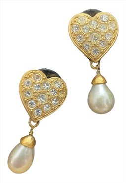YSL heart jewel studded earrings 