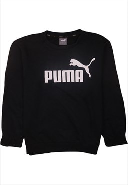 Vintage 90's Puma Sweatshirt Spellout Crew Neck Black Small