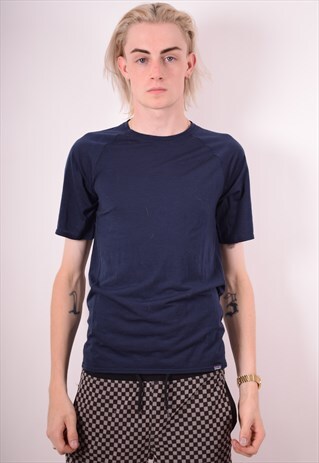 PATAGONIA MENS VINTAGE T-SHIRT TOP SMALL NAVY BLUE 90S