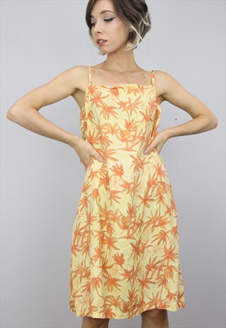 VINTAGE 90S FLORAL PATTERNED SUMMER SLIP DRESS