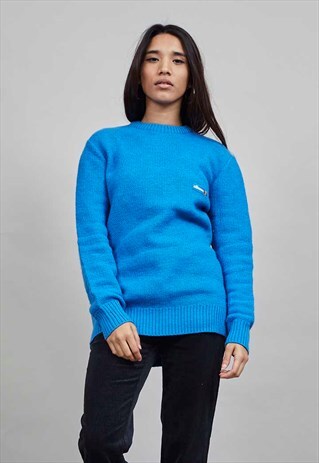 VINTAGE 80'S OVERSIZED BLUE ELLESSE SPORT JUMPER
