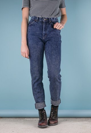 VINTAGE DARK BLUE ACID WASH STYLE JEANS