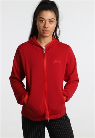 90S ADIDAS EMBROIDERED ZIPPED HOODIE