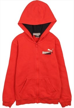 Vintage 90's Puma Hoodie Full Zip Up Red Large