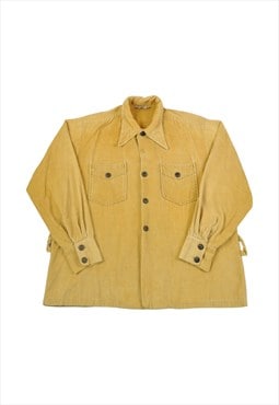 Vintage Jumbo Corduroy Shirt Long Sleeved Mustard Ladies L