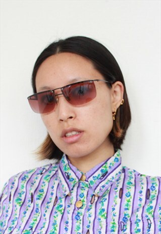 Y2K JLO BROWN MAROON TINT SUNGLASSES