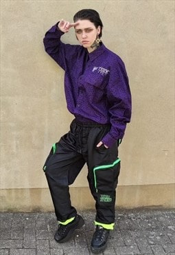 Straight fit waterproof windbreaker joggers rave cargo pants