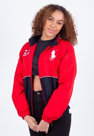VINTAGE RED TRACK TOP JACKET POLO RALPH LAUREN