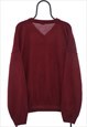 VINTAGE CHEMISE LACOSTE 90S MAROON JUMPER WOMENS