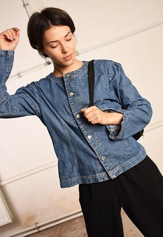90'S DENIM FESTIVAL GARM JACKET WITH LACE-UP ON BACK