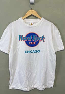 Vintage Hard Rock Cafe T Shirt White With Spellout Print