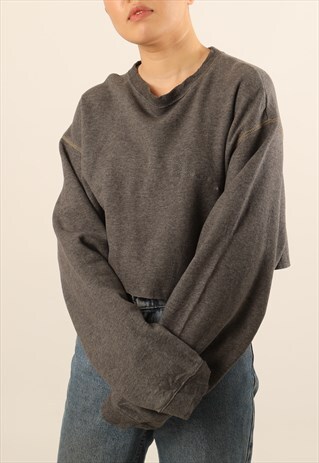 VINTAGE COLUMBIA EMBROIDERED SPELL OUT CROPPED SWEATSHIRT