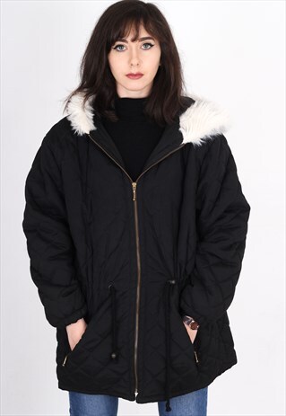 VINTAGE BLACK QUILTED JACKET