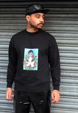REWORKED REZINA CUSTOMISED OCCULT PRINT SWEATSHIRT