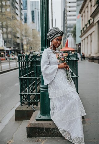 TIERED WHITE BRIDAL SKIRT