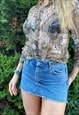 VINTAGE MESH CRINKLED SATIN SHIRT.
