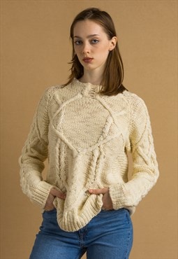 Woman IRO Preloved Wool Beige Sweater size Small 6923