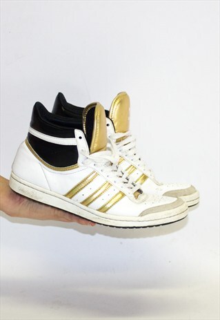 RETRO GOLD ADIDAS HI-TOP TRAINERS