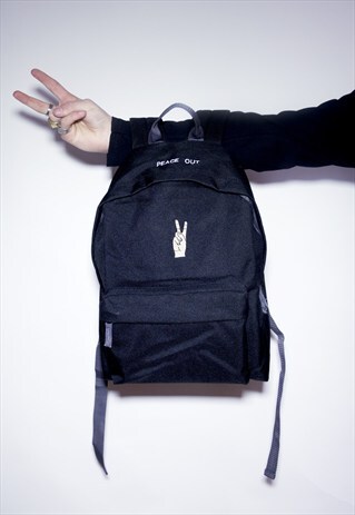 'PEACE OUT' BLACK BACKPACK