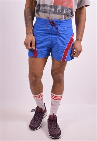 ADIDAS MENS VINTAGE SHORTS LARGE BLUE 90S